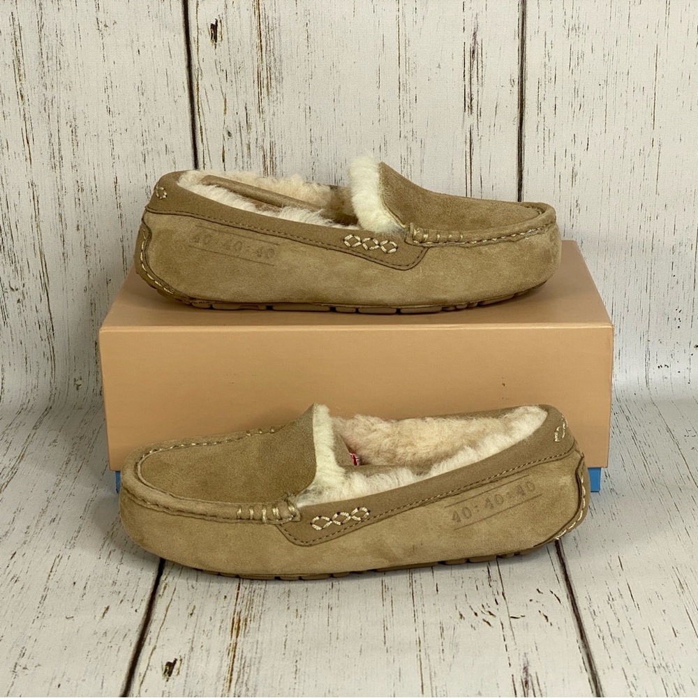 NEW Women’s UGG Ansley fur slippers 40th anniversary sand size 5